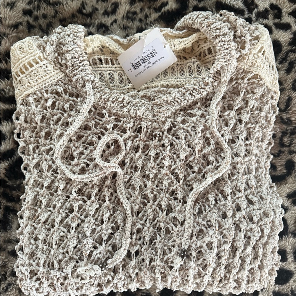 POL Cream Knit Women's Cowl Sweater